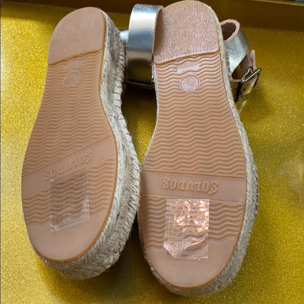 Soludos Cadiz sandal leather platinum new w/ box - Picture 5 of 6